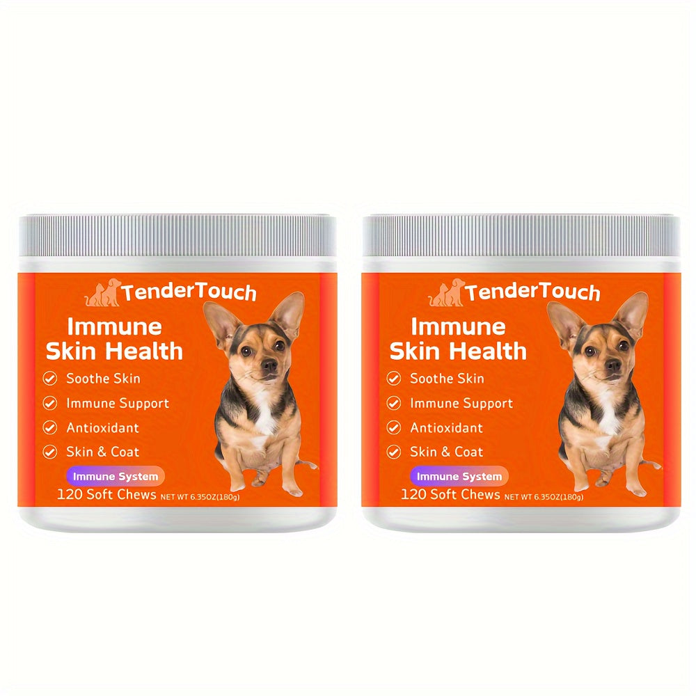 240 Chews - 2 Pack (2 x 180g/6.35oz) 360g/12.7oz - TenderTouch Allergy & Immune Supplement for Dogs - Dog Allergy Support