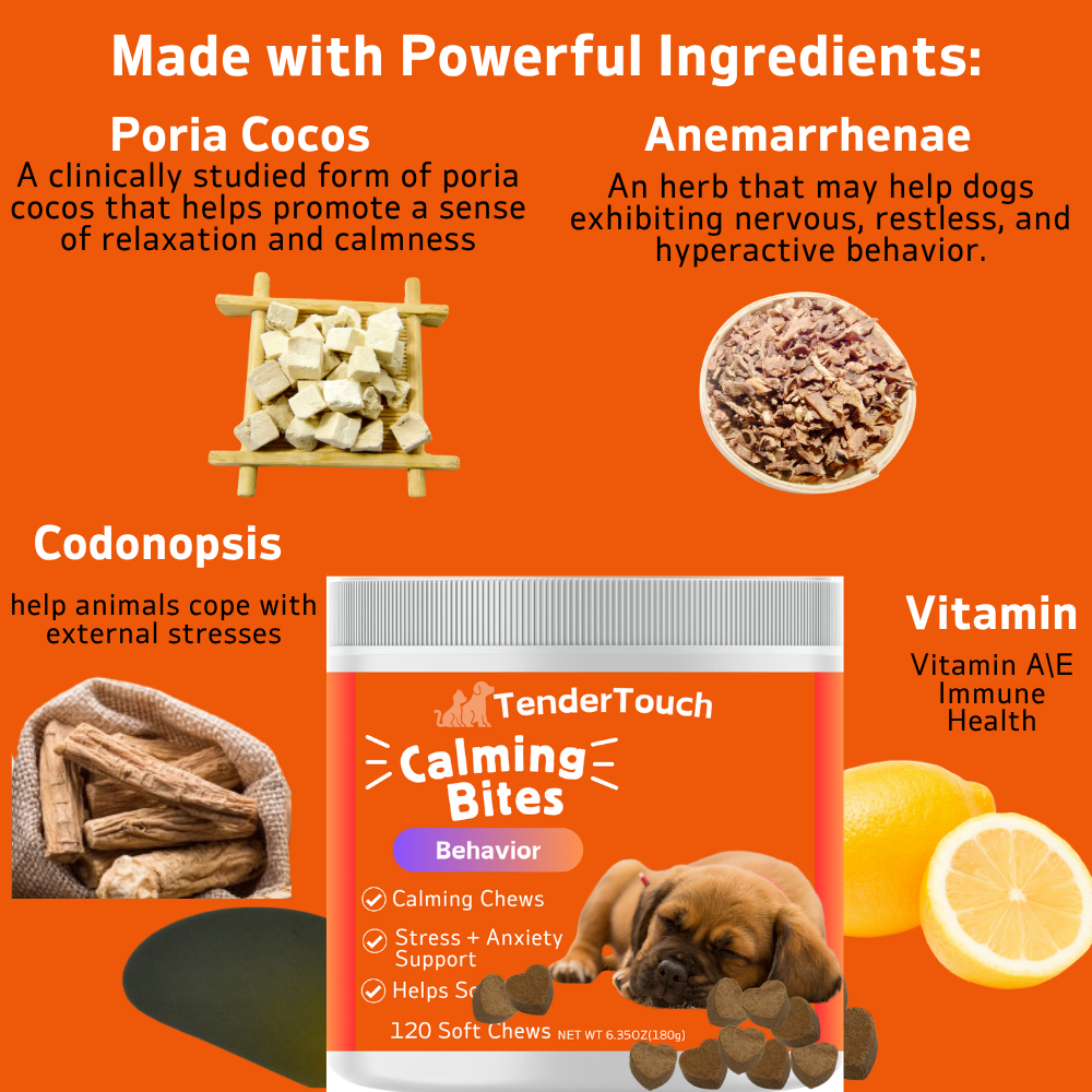 360 Chews - 3 Pack(3 x 180g/6.35oz) 540g/19.1oz - TenderTouch Calming for Dogs - Help Natural Dog Anxiety for Everyday Stress