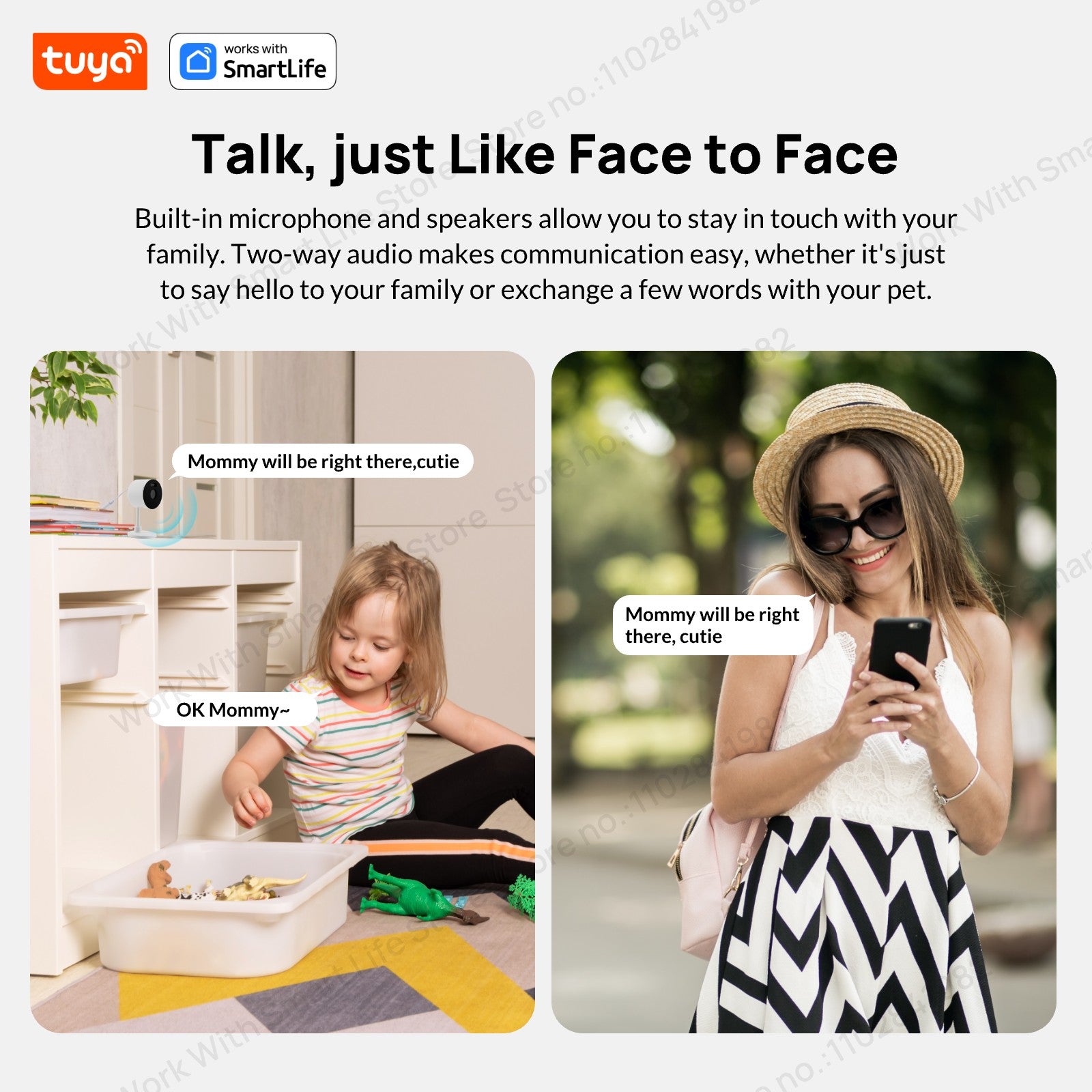 5G & 2.4G Tuya Smart Indoor/Outdoor Security Camera for Home,Baby/Elder/Pet Camera With Phone App,Color Night Vision 2-Way Audio