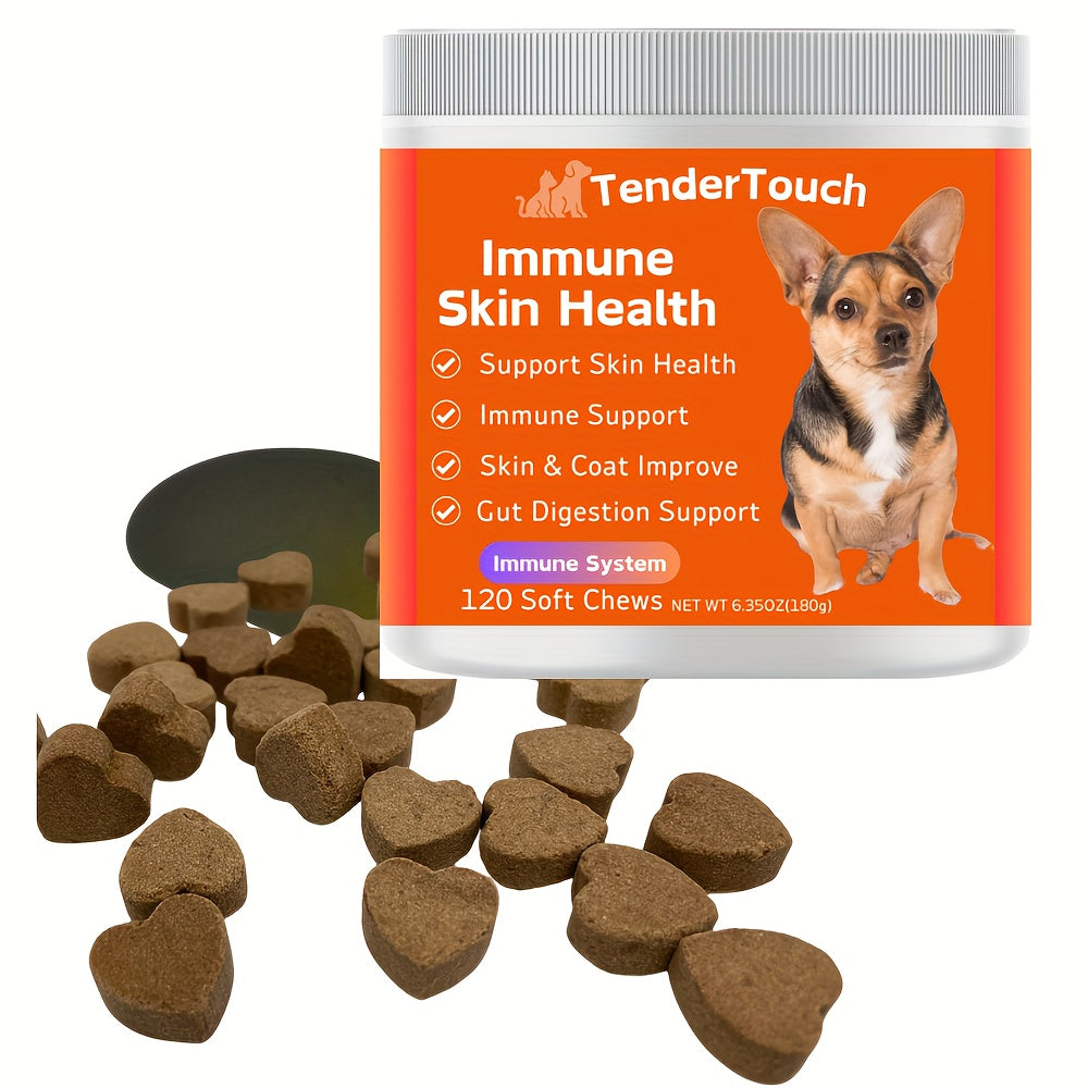 240 Chews - 2 Pack (2 x 180g/6.35oz) 360g/12.7oz - TenderTouch Allergy & Immune Supplement for Dogs - Dog Allergy Support