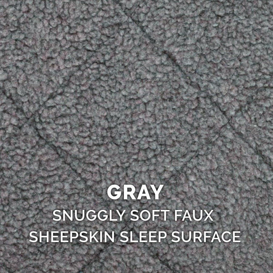 Dog Bed for Small Dogs Indoor Cats 100 Washable Sized to Fit Crates Sherpa Fleece Bolster Crate Pad Gray Small